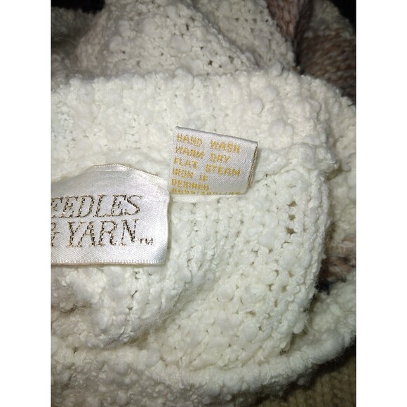 Vintage Needles And Yarn Women’s Small Boucle Sweater Cottagecore Floral - Picture 4 of 5
